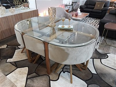 Conjunto Mesa de Jantar Adriana com 08 Cadeiras Adriana New - Sylvia Design