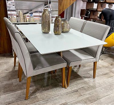 Conjunto Mesa de Jantar Vogue com 08 Cadeiras - Sylvia Design