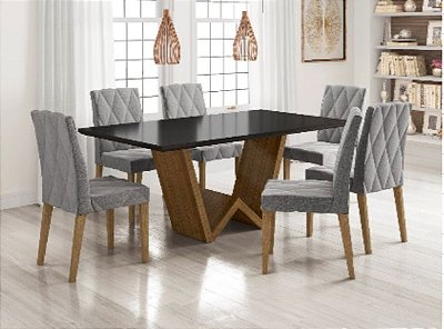 Cjt mesa sd03-mona nl + 06 cadeiras bel