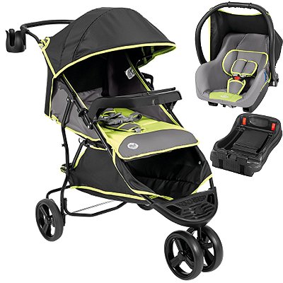 Carrinho de Bebe Tutti Baby Evo com Bebe Conforto Base Verde