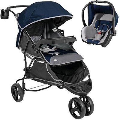 Carrinho de Bebe Tutti Baby Evo Bebe Conforto Preto Cinza - Maçã Verde Baby