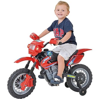 Moto Eletrica Infantil Xplast Motocross 6V Vermelha