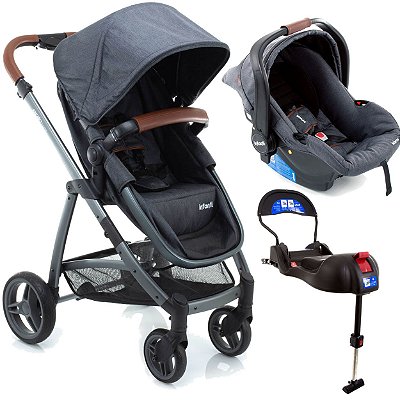 Carrinho Moises Infanti Epic Bebe Conforto Base Grey Vintage