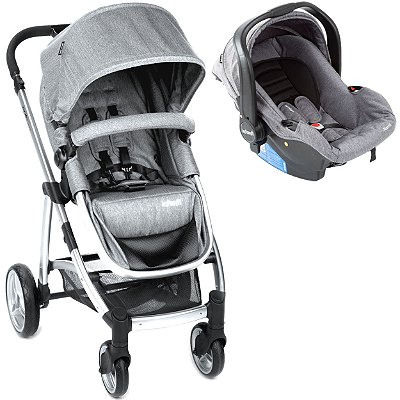 Carrinho de Bebe Infanti Epic com Bebe Conforto Grey Steel