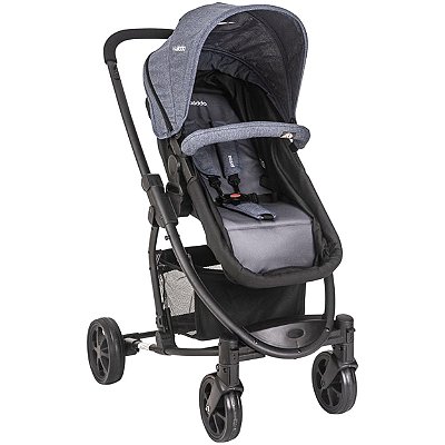 Carrinho de Bebe Kiddo Prima Berço Moises Leve Melange Azul