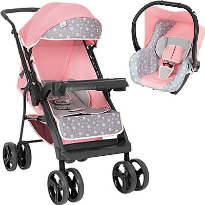 Carrinho de Bebe Tutti Baby Joy II com Bebe Conforto Rosa