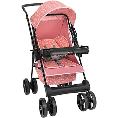 Carrinho de Bebe Reversivel Tutti Baby Solare Rosa Coroa