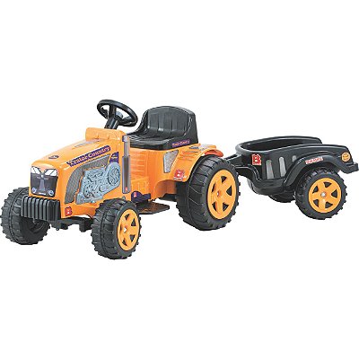 Trator Eletrico Infantil Biemme Country com Caçamba 6V Amarelo