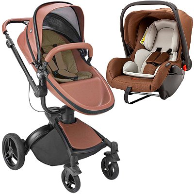 Carrinho de Bebe Litet Candy 360º com Bebe Conforto Caramelo