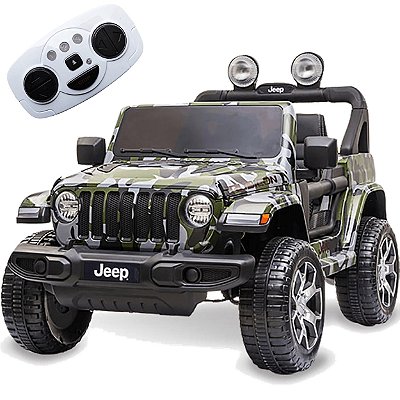 Carro Eletrico Bandeirante Jeep Wrangler Controle 12V Camuflado