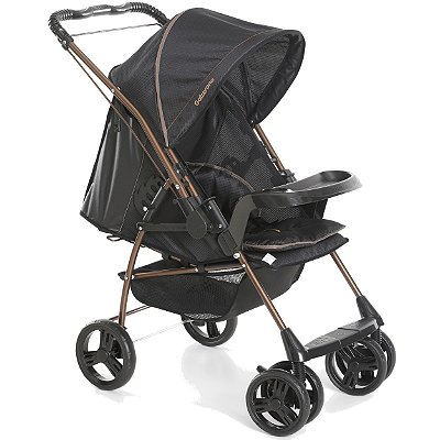 Carrinho de Bebe Reversivel Galzerano Milano Preto Cobre