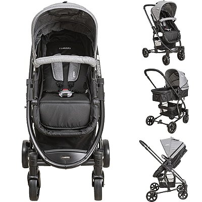 Carrinho de Bebe Bebe Conforto Base Kiddo Prima Melange Grafite