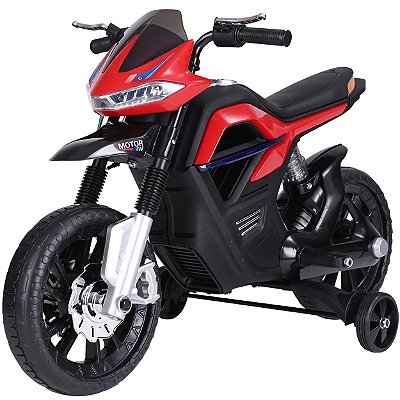 Moto Eletrica Infantil Xplast Speed Chopper 6V Branca Vermelha