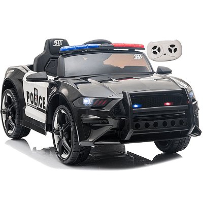 Carro Eletrico de Policia Shiny Toys Ford Mustang GT 12V Preto