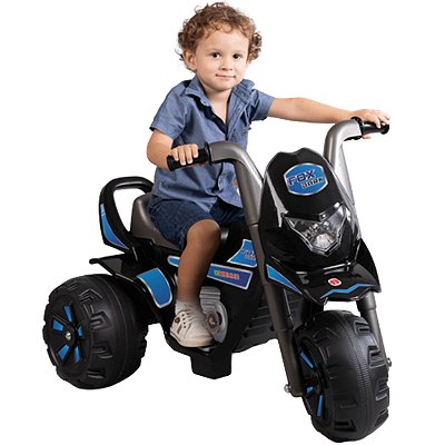 Moto Triciclo Eletrico Infantil Biemme Fox Dark Azul 6V