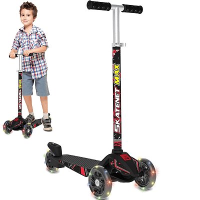 Patinete Infantil Bandeirante Skatenet Max LED 120kg Black