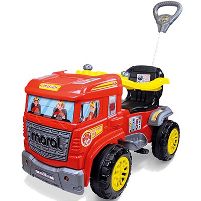 Carrinho de Passeio e Pedal Infantil Maral Truck Bombeiro