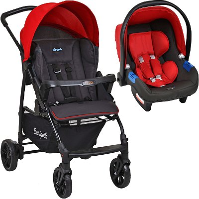 Carrinho de Bebe com Bebe Conforto Burigotto Ecco CZ Vermelho