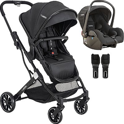 Carrinho de Bebe Moises com Bebe Conforto Kiddo Zig Zag Preto