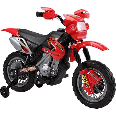Moto Eletrica Infantil Belfix Motocross Action Show 6V Vermelha