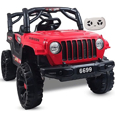 Carro Eletrico Bang Toys Jeep UTV MX 12V Controle Vermelho