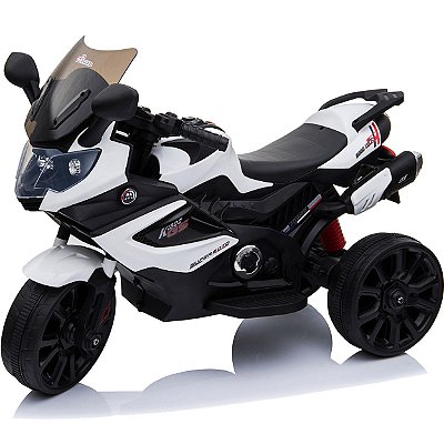 Moto Triciclo Eletrico Infantil Shiny Toys K1300 GS 12V Branca