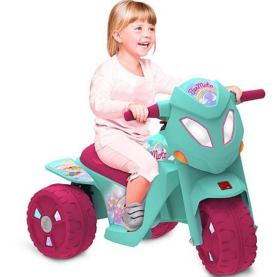 Triciclo Rosa Moto Elétrica Infantil Brinquedo Menina Xt3 6v