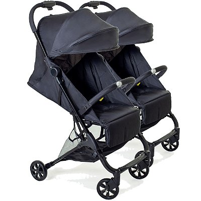 Carrinho de Bebe para Gemeos Compacto Galzerano Bali Preto