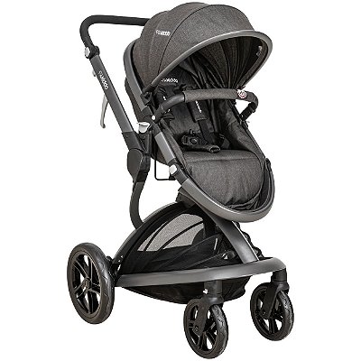 Carrinho de Bebe Passeio Moises Kiddo Quantum Melange Preto