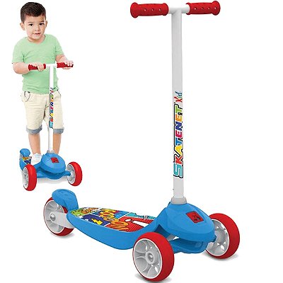 Patinete Infantil Bandeirante Skatenet Kid 80kg Azul Vermelho