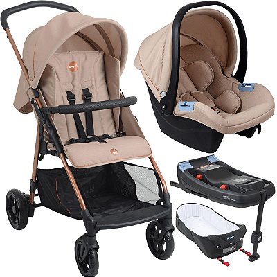 Carrinho Moises Bebe Conforto Base ISOFIX Burigotto Lui Mon Amour