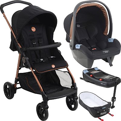 Carrinho Moises Bebe Conforto Base ISOFIX Burigotto Lui Cobre