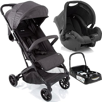 Carrinho com Bebe Conforto Base Safety 1st Skill TS Black Denim