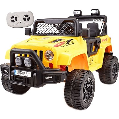 Carro Eletrico Shiny Toys Jipe Off Road 12V Amarelo Controle