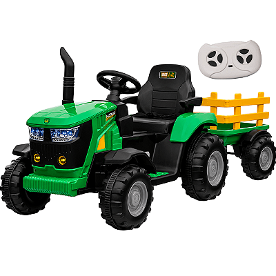 Trator Eletrico Zippy Toys JCB Fastrac 8330 12V Caçamba Verde CR