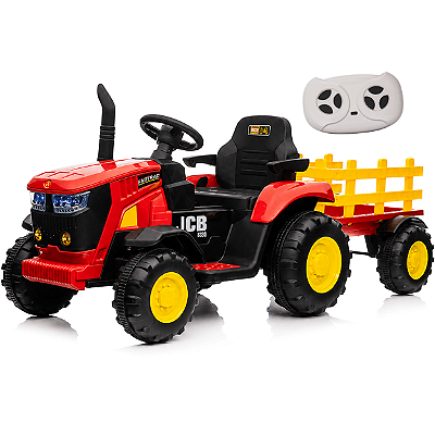 Trator Eletrico Zippy Toys JCB Fastrac 8330 12V Caçamba Controle
