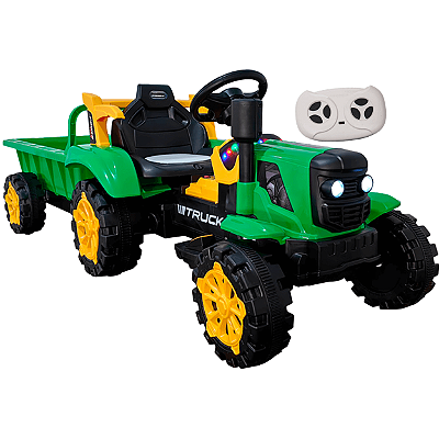 Trator Eletrico Bang Toys Truck Power Type 12V Caçamba CR Verde