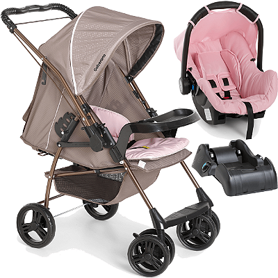 Carrinho de Bebe Galzerano Milano Bebe Conforto Base Rosa