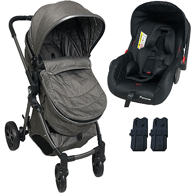 Carrinho de Bebe com Bebe Conforto Passear Baby Ares Chocolate