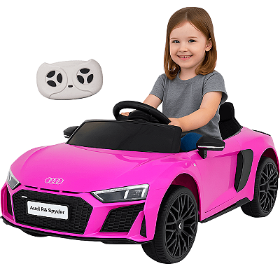 Carro Elétrico Importway Audi R8 Spyder Rosa 12V Controle Remoto