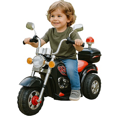 Moto Elétrica Bang Toys Infantil Chopper Guardian X Preta 6V