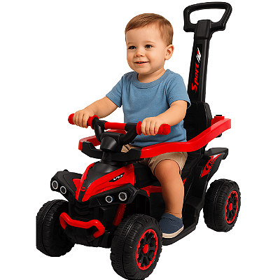Carrinho de Passeio Andador Biemme Quadriciclo Quatri Push Vermelho