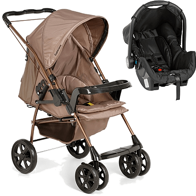 Carrinho de Bebe Galzerano Milano Toffee II Bebe Grid Preto