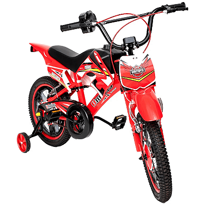Bicicleta Infantil Unitoys Bike Moto Cross Aro 16 Vermelha