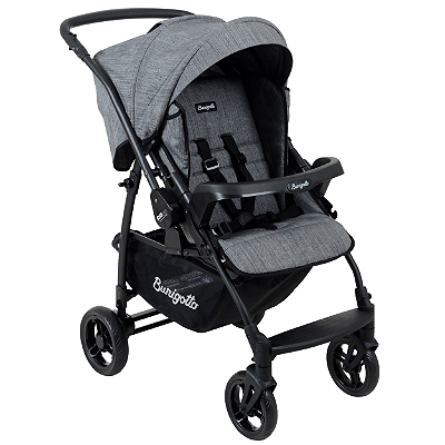 Carrinho de Bebe Burigotto Reversivel Rio K 22 Mesclado Preto