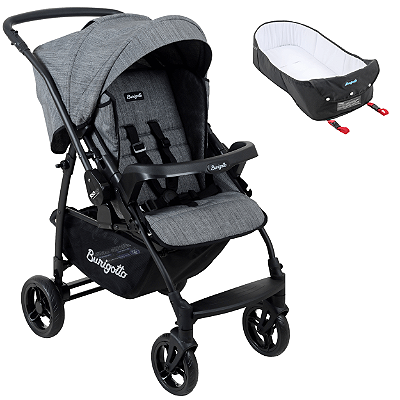 Carrinho de Bebe Burigotto Reversivel Rio K 22 Ninho Mesclado Preto