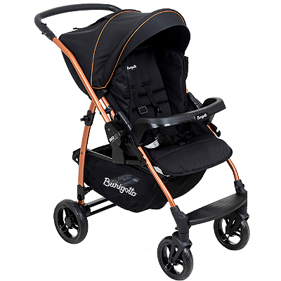Carrinho de Bebe Burigotto Reversivel Rio K 22 Preto Cobre