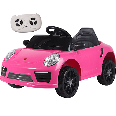 Carro Elétrico Infantil Zippy Toys Compact Porsche Rosa 6V