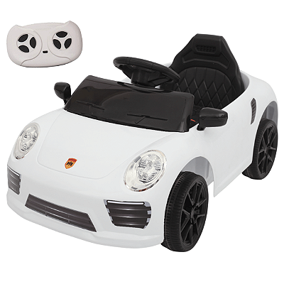 Carro Elétrico Infantil Zippy Toys Compact Porsche Branco 6V