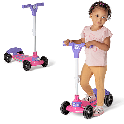 Patinete Infantil Calesita Quadrinet Max Pop Rosa